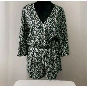 NWT Elan Romper Ditsy Floral Navy‎ Blue Womens Size Medium Bohemian